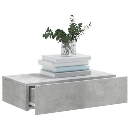 Meuble TV vidaXL avec lumières LED gris béton 60x35x15,5 cm