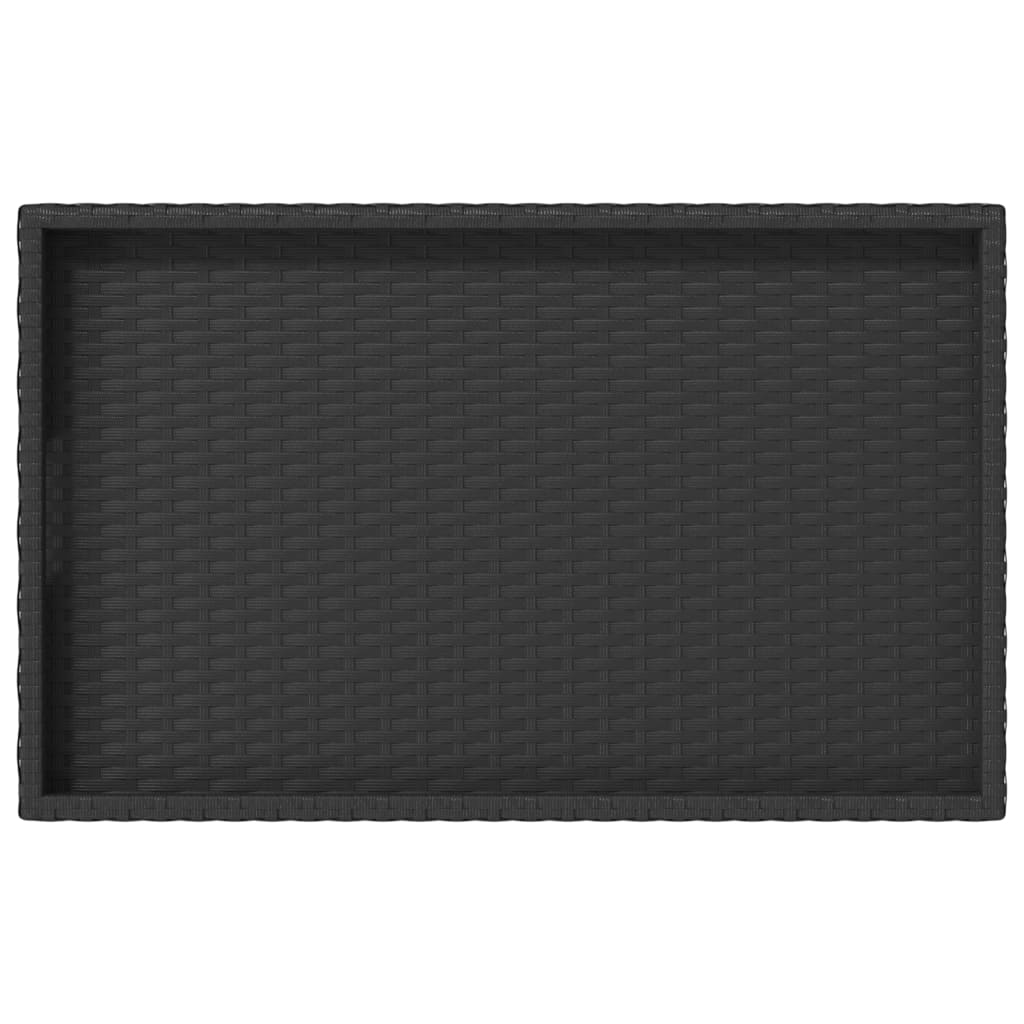 vidaXL Table d'appoint pliable en résine tressée noir 65x40x75 cm