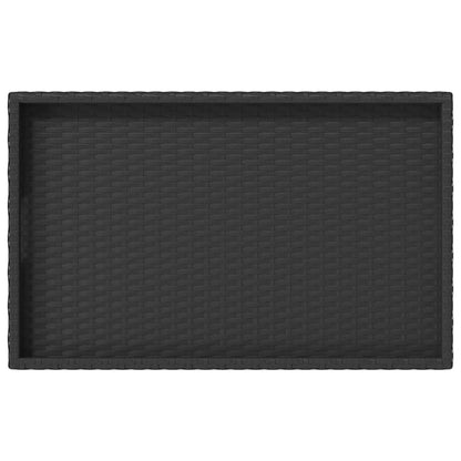 vidaXL Table d'appoint pliable en résine tressée noir 65x40x75 cm