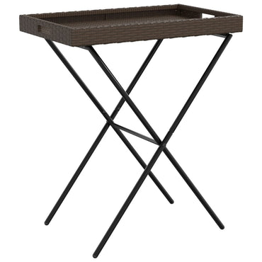 vidaXL Table d'appoint pliable Marron 65x40x75 cm Résine tressée