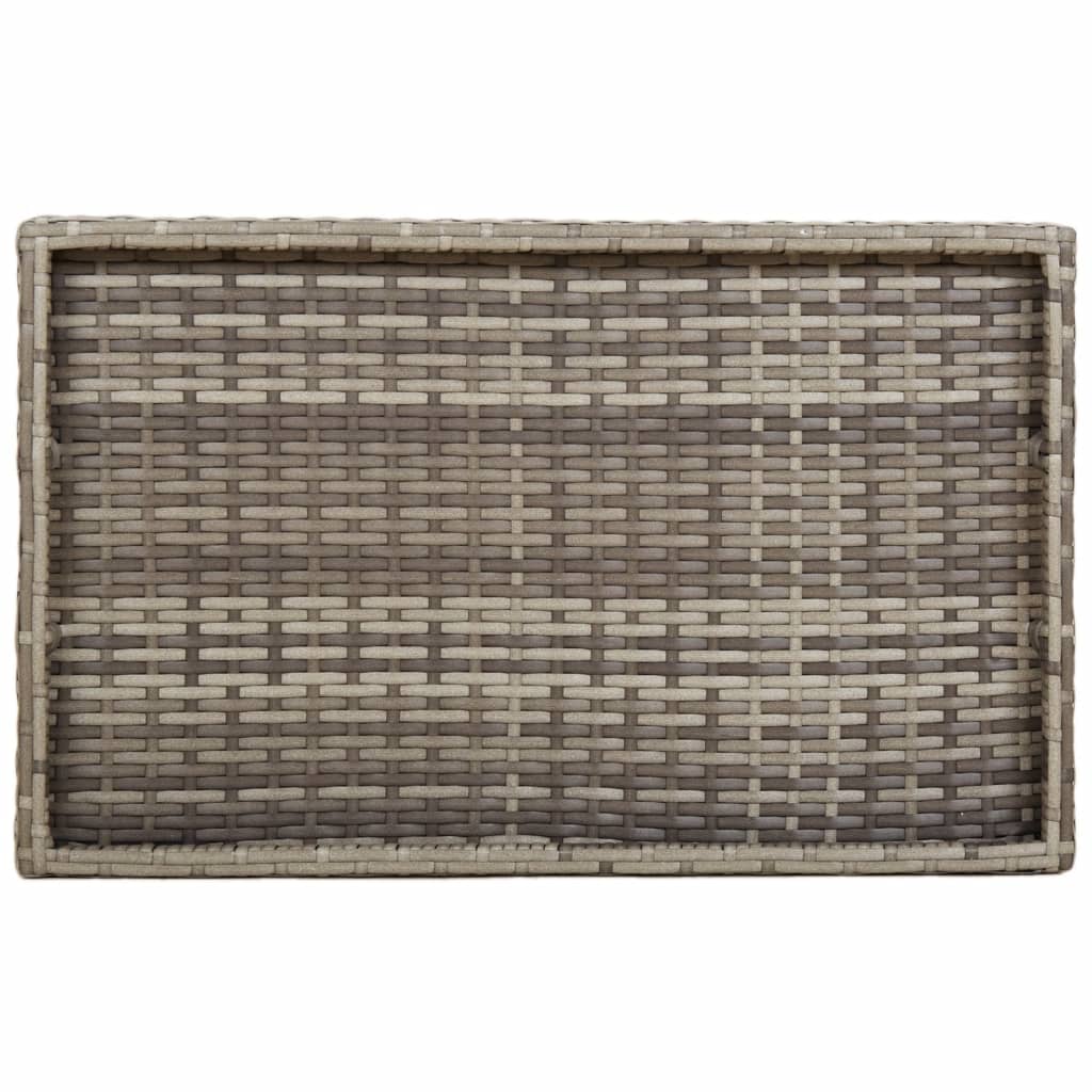 vidaXL Tabletttisch Klappbar Grau 65x40x75 cm Poly Rattan