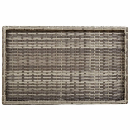 vidaXL Tabletttisch Klappbar Grau 65x40x75 cm Poly Rattan