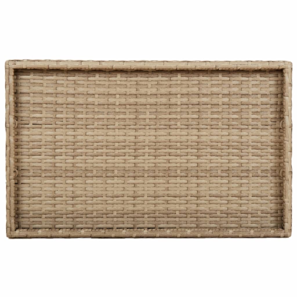 vidaXL Table de service pliable Beige 65x40x75 cm Résine tressée