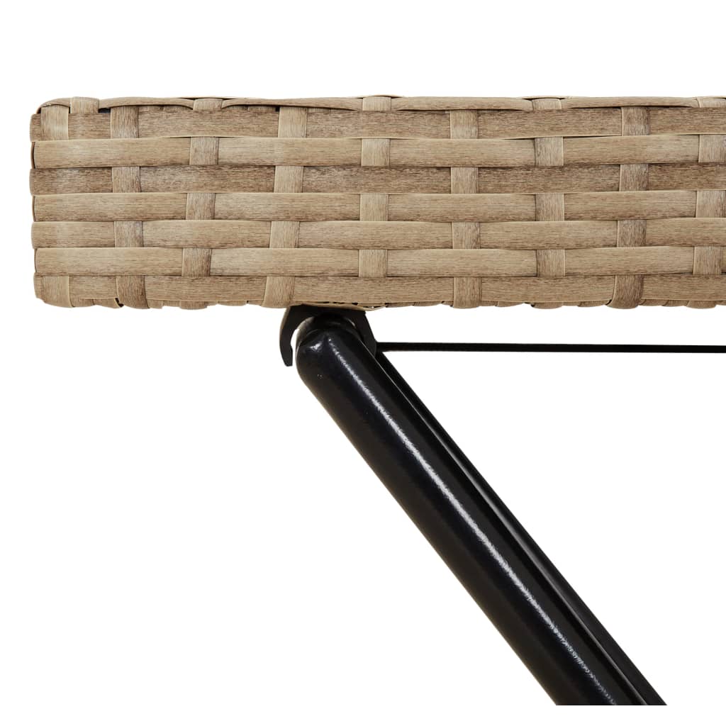 vidaXL Table de service pliable Beige 65x40x75 cm Résine tressée