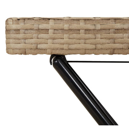 vidaXL Table de service pliable Beige 65x40x75 cm Résine tressée
