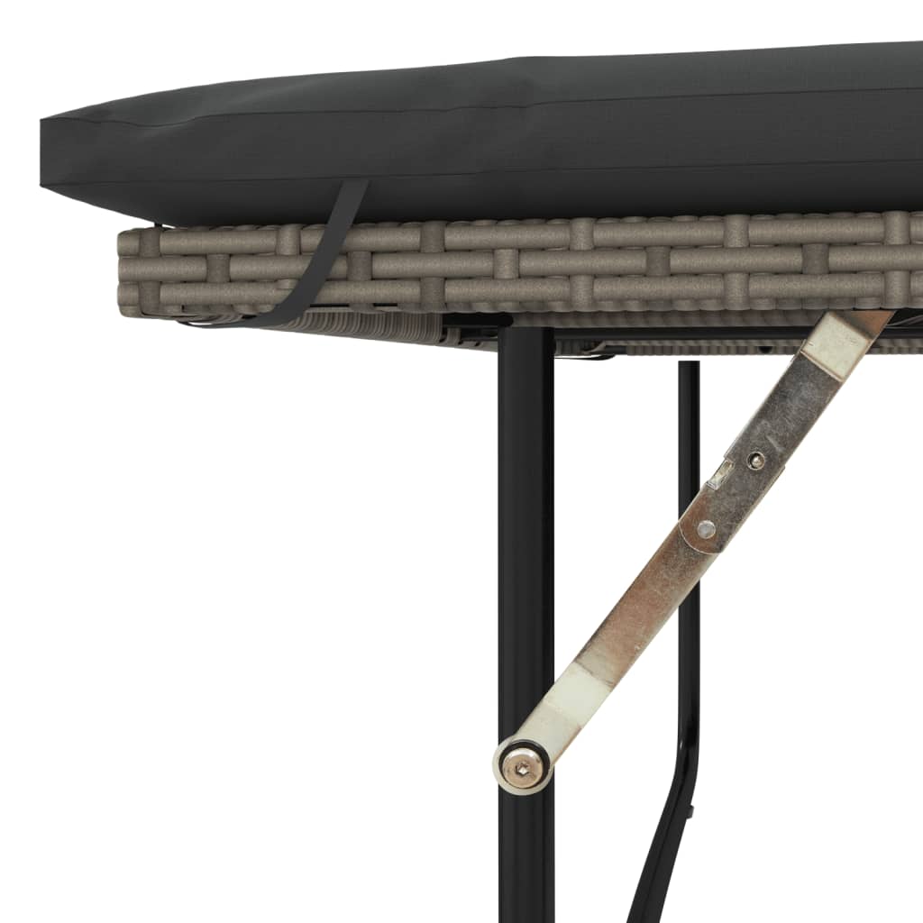 vidaXL Canapé de jardin 2 places avec coussins Gris résine tressée