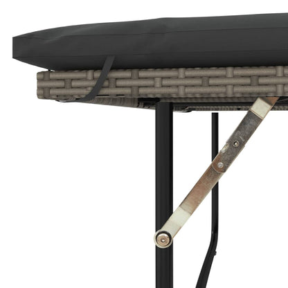 vidaXL Canapé de jardin 2 places avec coussins Gris résine tressée
