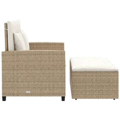 vidaXL Canapé de jardin 2 places avec coussins en résine tressée beige