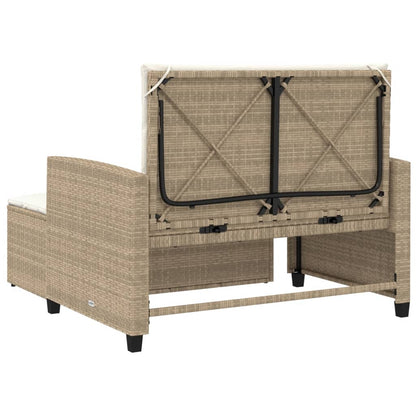 vidaXL Canapé de jardin 2 places avec coussins en résine tressée beige