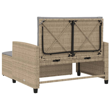 vidaXL Canapé de jardin 2 places avec coussins en résine tressée beige