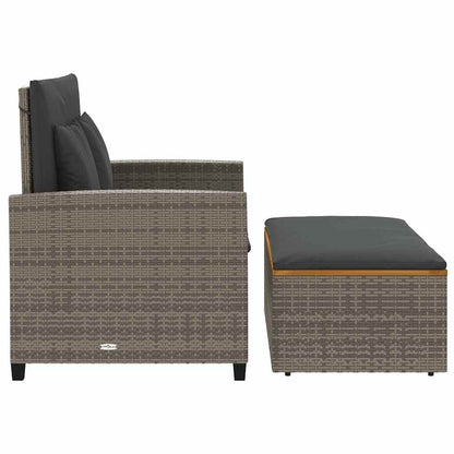 vidaXL Canapé de jardin 2 places avec coussins gris rotin PE et bois d'acacia