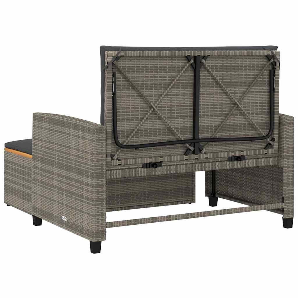 vidaXL Canapé de jardin 2 places avec coussins gris rotin PE et bois d'acacia