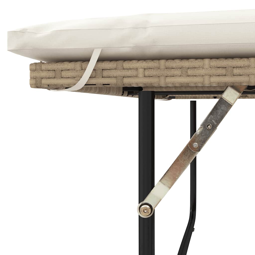 vidaXL Canapé de jardin 2 places avec coussins Beige en rotin synthétique et bois d'acacia