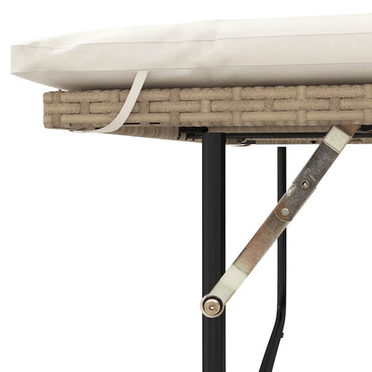 vidaXL Canapé de jardin 2 places avec coussins Beige en rotin synthétique et bois d'acacia