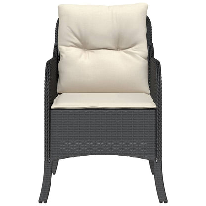vidaXL Chaises de jardin avec coussins 2 pcs Noir Résine tressée