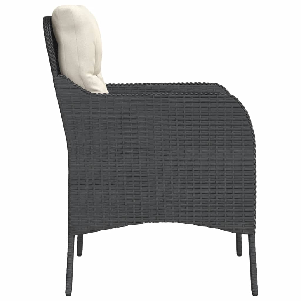 vidaXL Chaises de jardin avec coussins 2 pcs Noir Résine tressée