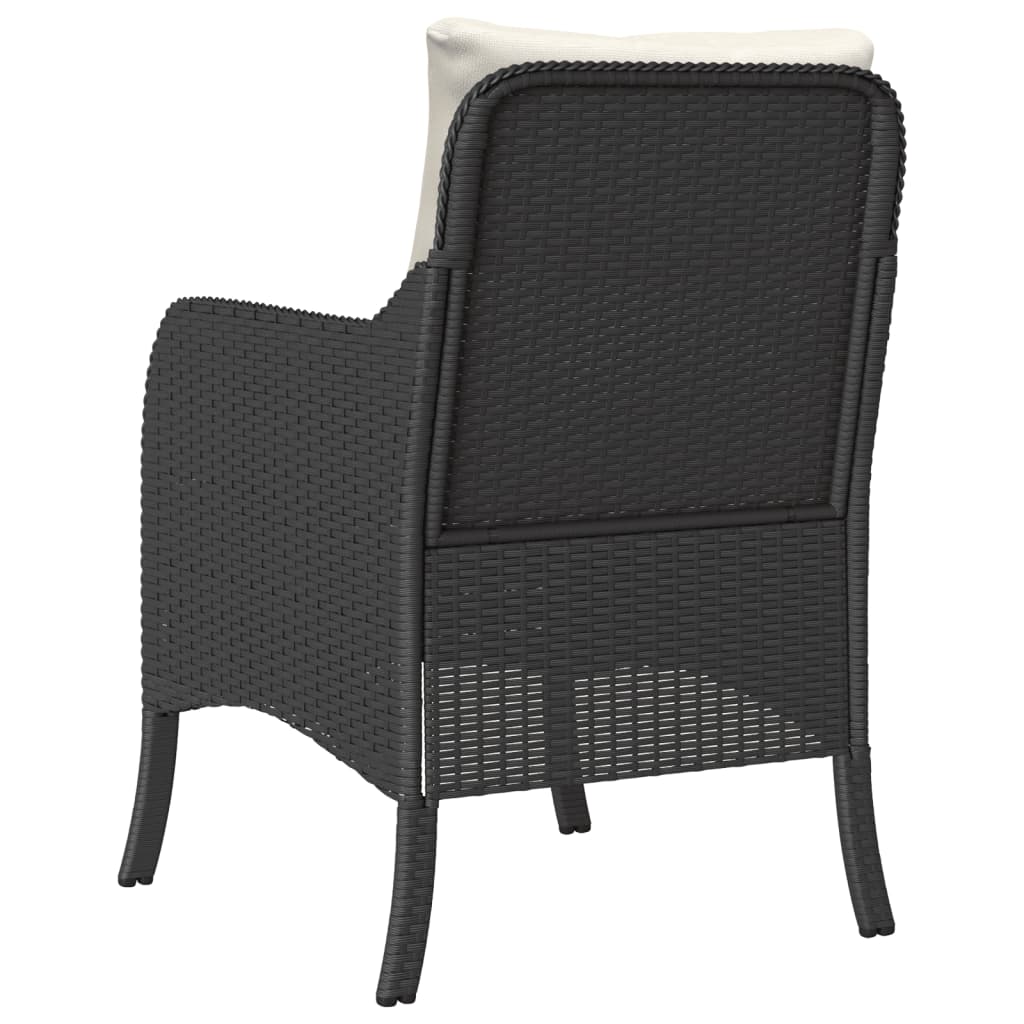 vidaXL Chaises de jardin avec coussins 2 pcs Noir Résine tressée