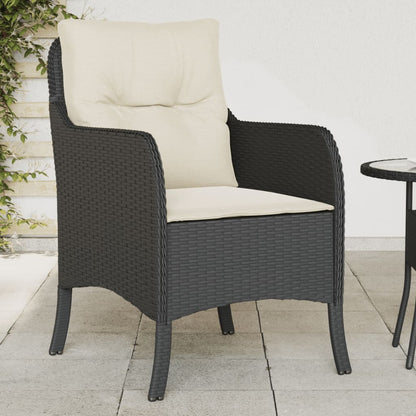 vidaXL Chaises de jardin avec coussins 2 pcs Noir Résine tressée
