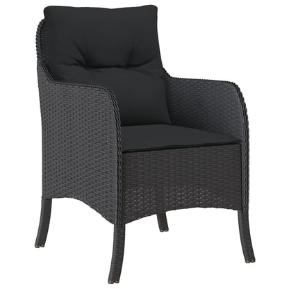 vidaXL Chaises de jardin avec coussins 2 pcs Noir Résine tressée
