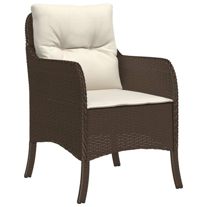 vidaXL Chaises de jardin avec coussins 2 pcs. Marron Résine tressée