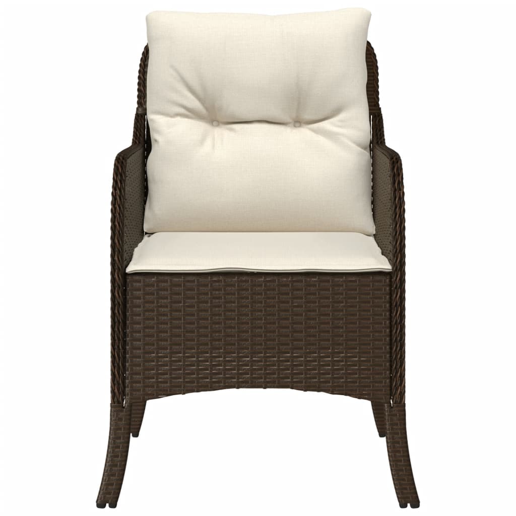 vidaXL Chaises de jardin avec coussins 2 pcs. Marron Résine tressée