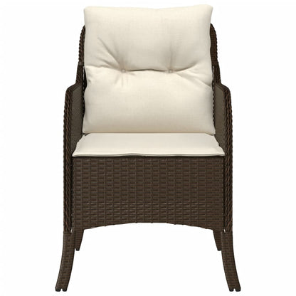 vidaXL Chaises de jardin avec coussins 2 pcs. Marron Résine tressée