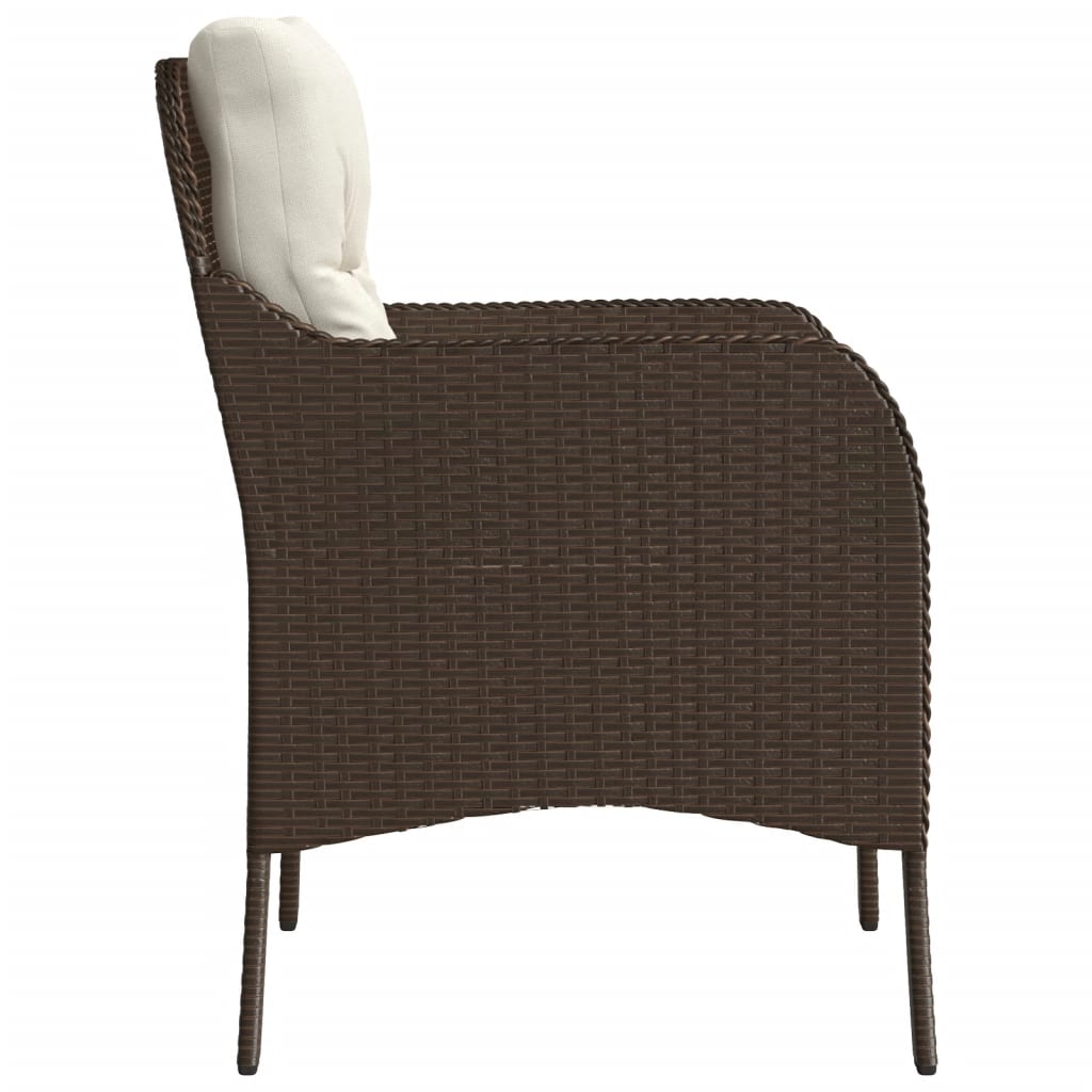 vidaXL Chaises de jardin avec coussins 2 pcs. Marron Résine tressée