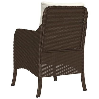 vidaXL Chaises de jardin avec coussins 2 pcs. Marron Résine tressée