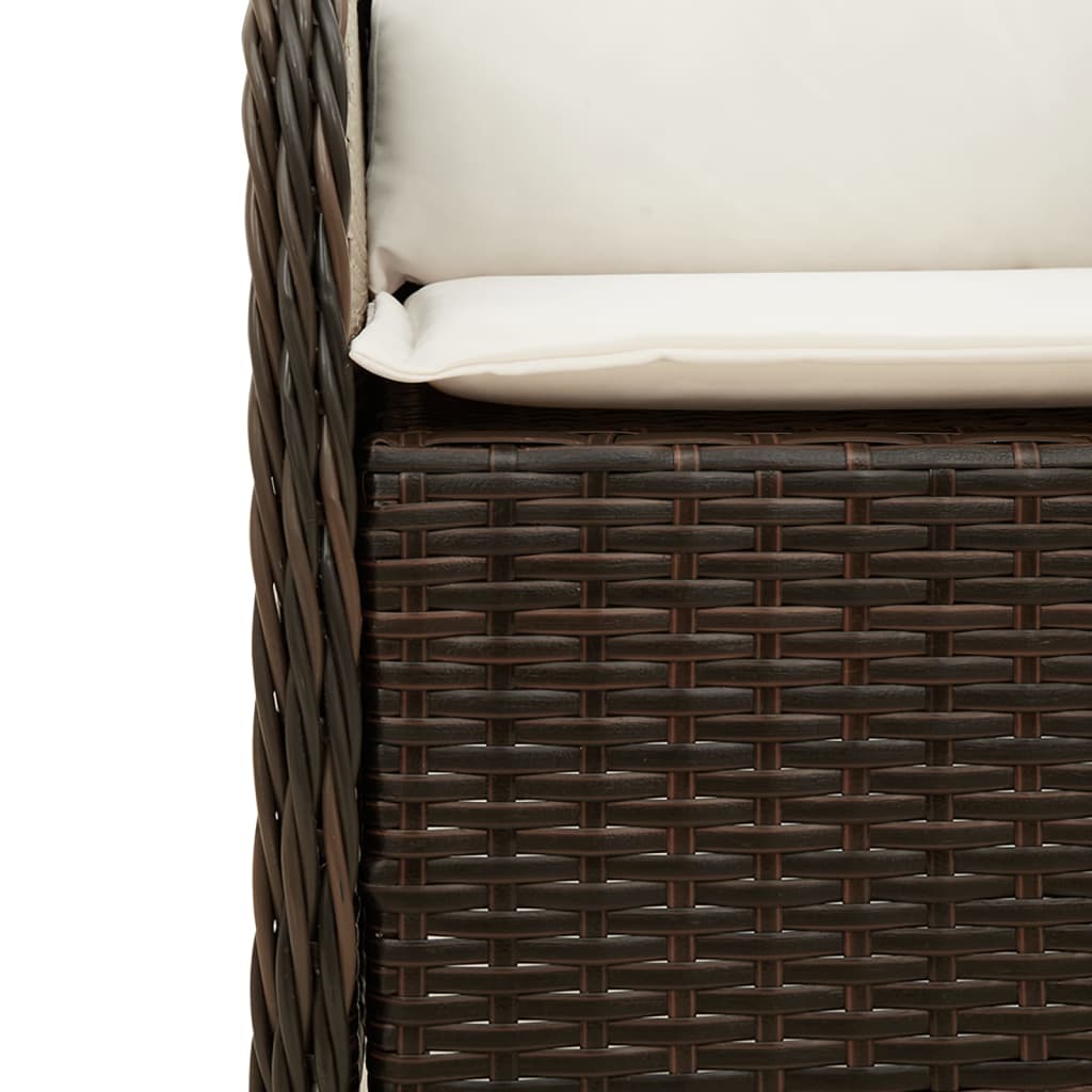 vidaXL Chaises de jardin avec coussins 2 pcs. Marron Résine tressée