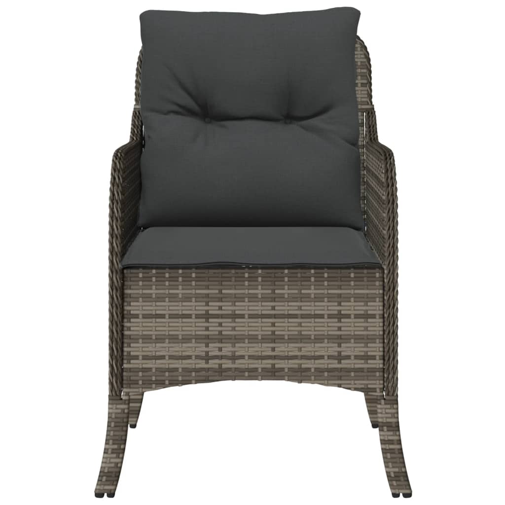 vidaXL Chaises de jardin avec coussins 2 pcs Gris Résine tressée