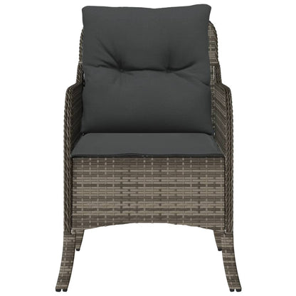 vidaXL Chaises de jardin avec coussins 2 pcs Gris Résine tressée