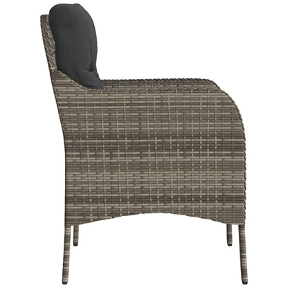 vidaXL Chaises de jardin avec coussins 2 pcs Gris Résine tressée