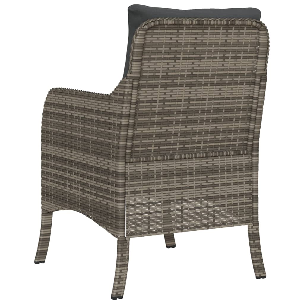 vidaXL Chaises de jardin avec coussins 2 pcs Gris Résine tressée