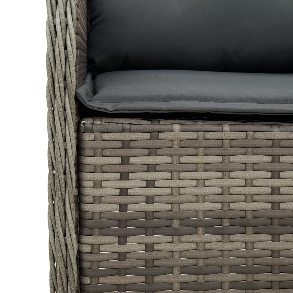 vidaXL Chaises de jardin avec coussins 2 pcs Gris Résine tressée