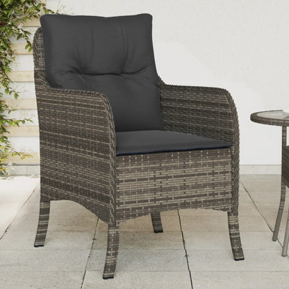 vidaXL Chaises de jardin avec coussins 2 pcs Gris Résine tressée