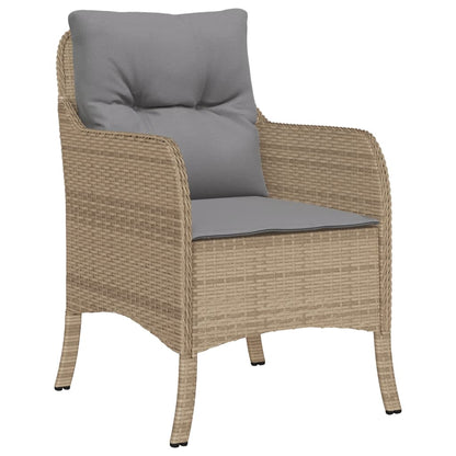 vidaXL Chaises de jardin avec coussins 2 pcs Polyrattan mélangé beige