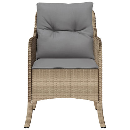 vidaXL Chaises de jardin avec coussins 2 pcs Polyrattan mélangé beige