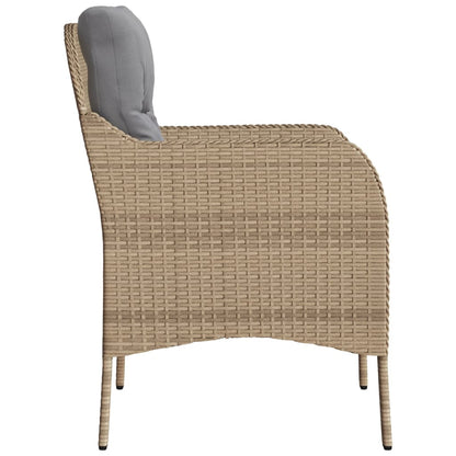 vidaXL Chaises de jardin avec coussins 2 pcs Polyrattan mélangé beige