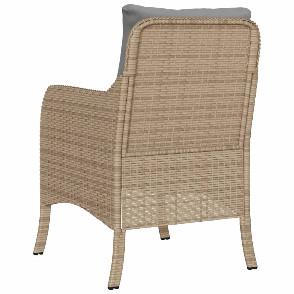 vidaXL Chaises de jardin avec coussins 2 pcs Polyrattan mélangé beige