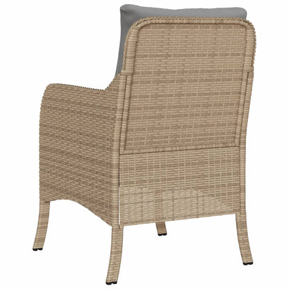 vidaXL Chaises de jardin avec coussins 2 pcs Polyrattan mélangé beige