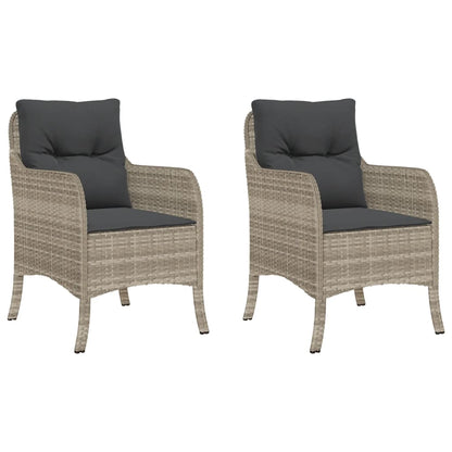 vidaXL Chaises de jardin avec coussins 2 pcs Gris clair Résine tressée