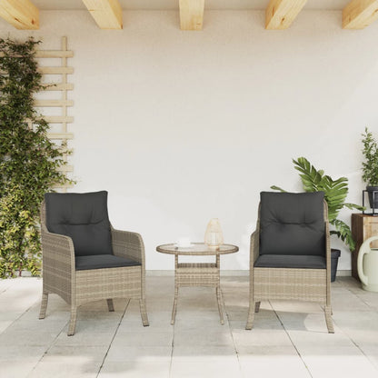 vidaXL Chaises de jardin avec coussins 2 pcs Gris clair Résine tressée