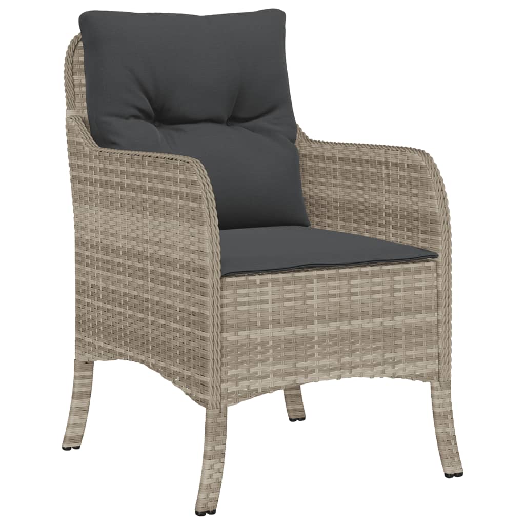 vidaXL Chaises de jardin avec coussins 2 pcs Gris clair Résine tressée