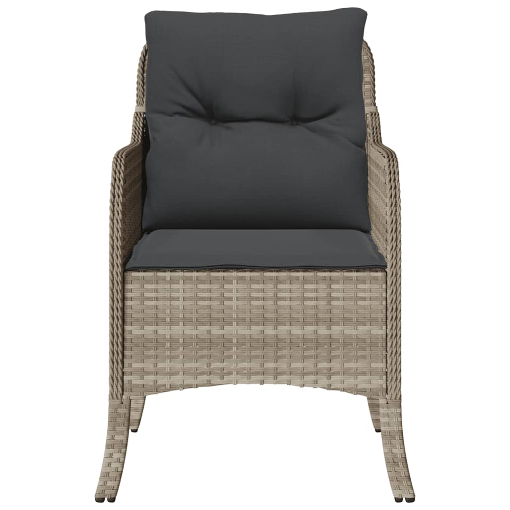 vidaXL Chaises de jardin avec coussins 2 pcs Gris clair Résine tressée