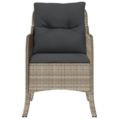 vidaXL Chaises de jardin avec coussins 2 pcs Gris clair Résine tressée
