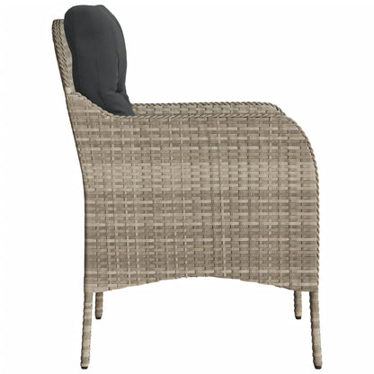 vidaXL Chaises de jardin avec coussins 2 pcs Gris clair Résine tressée