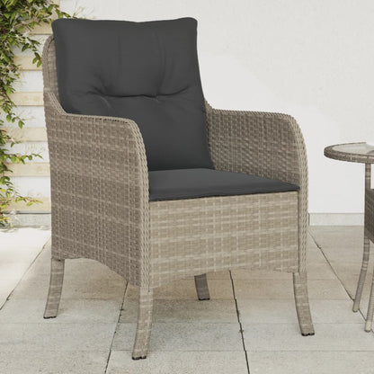 vidaXL Chaises de jardin avec coussins 2 pcs Gris clair Résine tressée