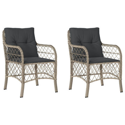 vidaXL Chaises de jardin avec coussins 2 pcs Gris clair Résine tressée
