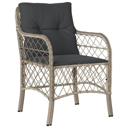 vidaXL Chaises de jardin avec coussins 2 pcs Gris clair Résine tressée