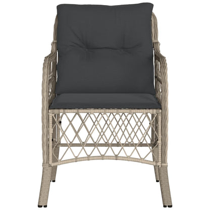 vidaXL Chaises de jardin avec coussins 2 pcs Gris clair Résine tressée